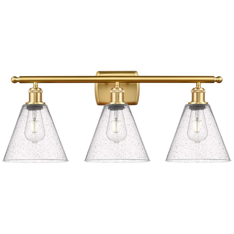 Image 1 Berkshire 3 Light 28" LED Bath Light - Satin Gold - Seedy Shade