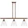 Berkshire 3 Light 36" Island Light - Antique Copper - Clear Shade