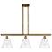 Berkshire 3 Light 36" Island Light - Brushed Brass - Clear Shade
