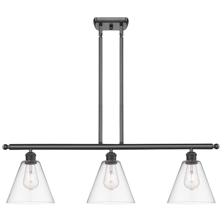 Image 1 Berkshire 3 Light 36" Island Light - Oil Rubbed Bronze - Clear Shade