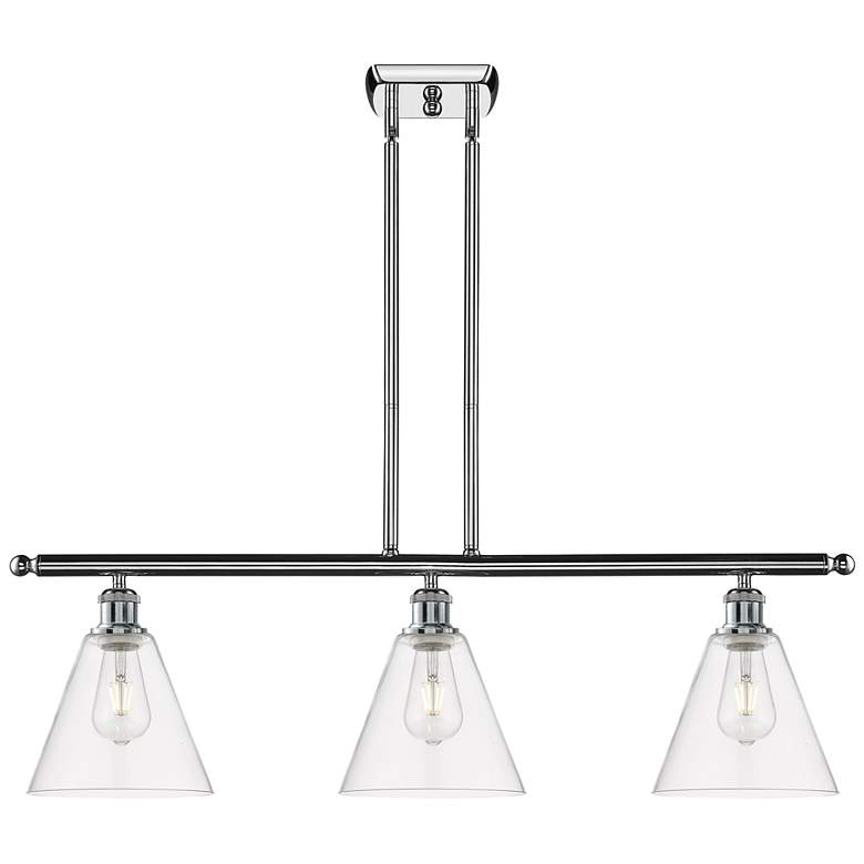 Image 1 Berkshire 3 Light 36" Island Light - Polished Chrome - Clear Shade