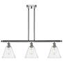 Berkshire 3 Light 36" Island Light - Polished Chrome  - Seedy Shade