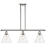 Berkshire 3 Light 36" Island Light - Polished Nickel  - Seedy Shade