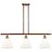 Berkshire 3 Light 36" LED Island Light - Antique Copper - Matte White