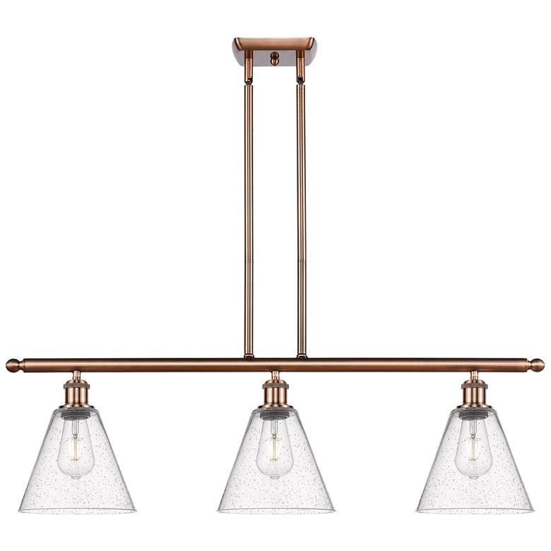 Image 1 Berkshire 3 Light 36" LED Island Light - Antique Copper - Seedy Shade