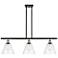 Berkshire 3 Light 36" LED Island Light - Black Antique Brass - Clear