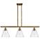 Berkshire 3 Light 36" LED Island Light - Brushed Brass - Seedy Shade