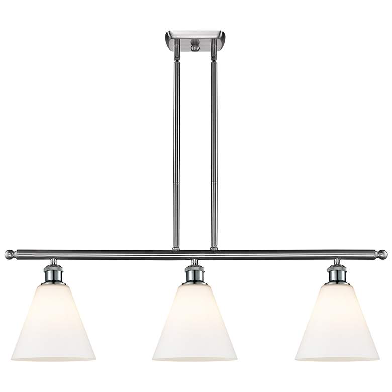 Image 1 Berkshire 3 Light 36" LED Island Light - Brushed Satin Nickel - White