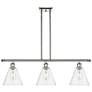 Berkshire 3 Light 36" LED Island Light - Polished Nickel  - Clear Shad