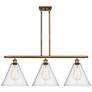 Berkshire 3 Light 39" Island Light - Brushed Brass  - Seedy Shade