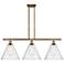 Berkshire 3 Light 39" Island Light - Brushed Brass  - Seedy Shade