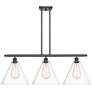 Berkshire 3 Light 39" Island Light - Matte Black  - Clear Shade