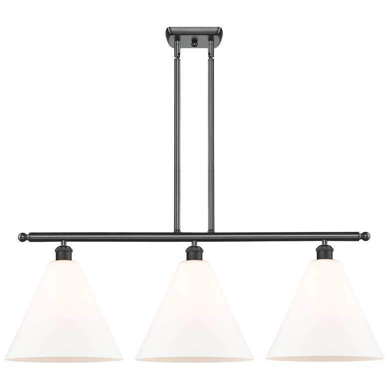 Image 1 Berkshire 3 Light 39" Island Light - Matte Black  - Matte White Shade
