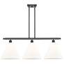 Berkshire 3 Light 39" Island Light - Matte Black  - Matte White Shade