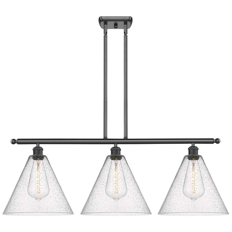 Image 1 Berkshire 3 Light 39" Island Light - Matte Black - Seedy Shade