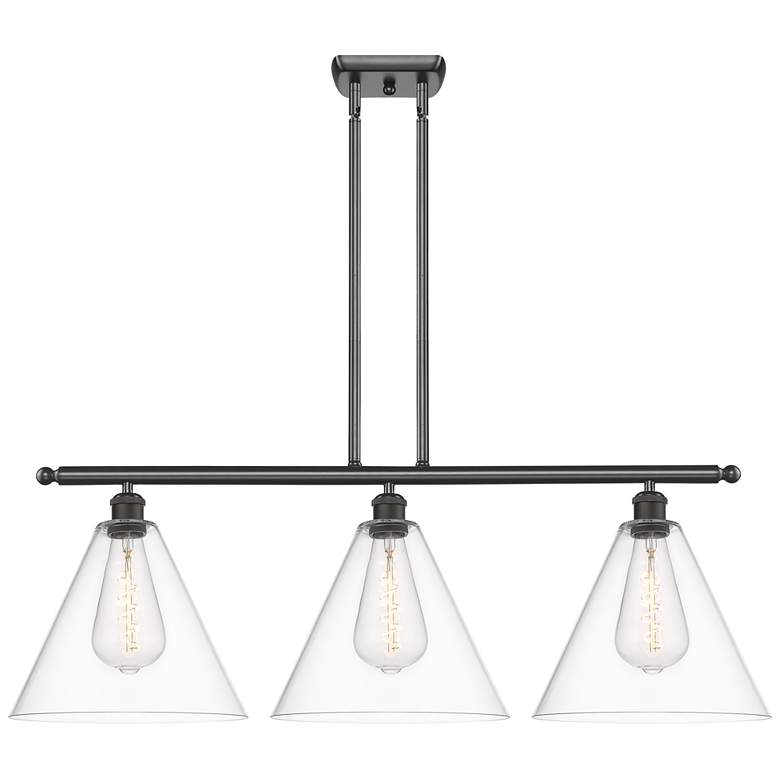 Image 1 Berkshire 3 Light 39" Island Light - Oil Rubbed Bronze - Clear Shade