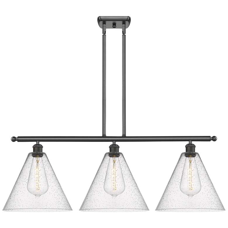 Image 1 Berkshire 3 Light 39" Island Light - Oil Rubbed Bronze - Seedy Shade