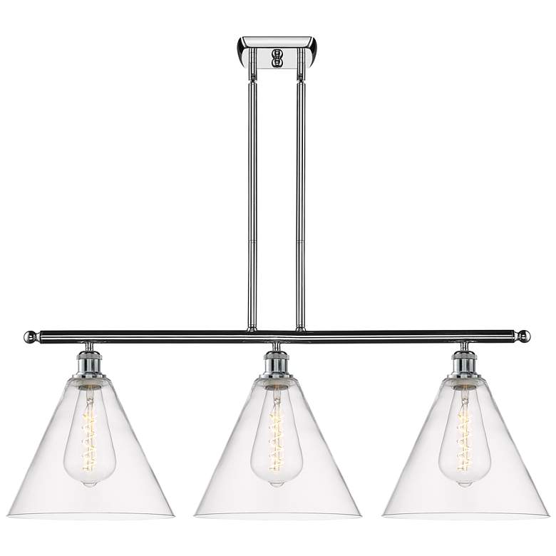 Image 1 Berkshire 3 Light 39" Island Light - Polished Chrome - Clear Shade