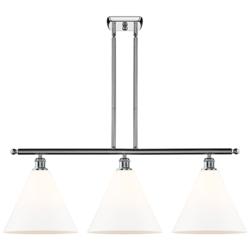 Berkshire 3 Light 39" Island Light - Polished Chrome  - Matte White Sh