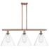 Berkshire 3 Light 39" LED Island Light - Antique Copper  - Clear Shade