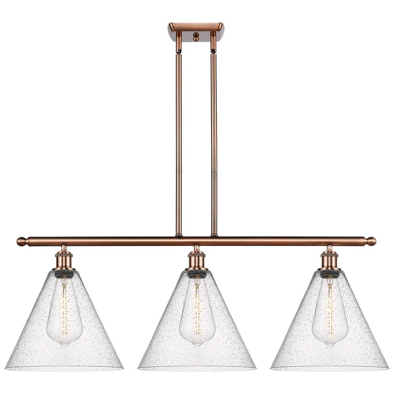 Image 1 Berkshire 3 Light 39" LED Island Light - Antique Copper - Seedy Shade