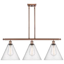 Berkshire 3 Light 39" LED Island Light - Antique Copper  - Seedy Shade