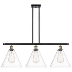 Berkshire 3 Light 39" LED Island Light - Black Antique Brass  - Clear