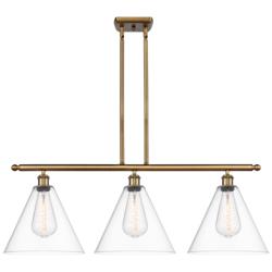 Berkshire 3 Light 39" LED Island Light - Brushed Brass  - Clear Shade