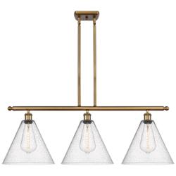 Berkshire 3 Light 39" LED Island Light - Brushed Brass  - Seedy Shade