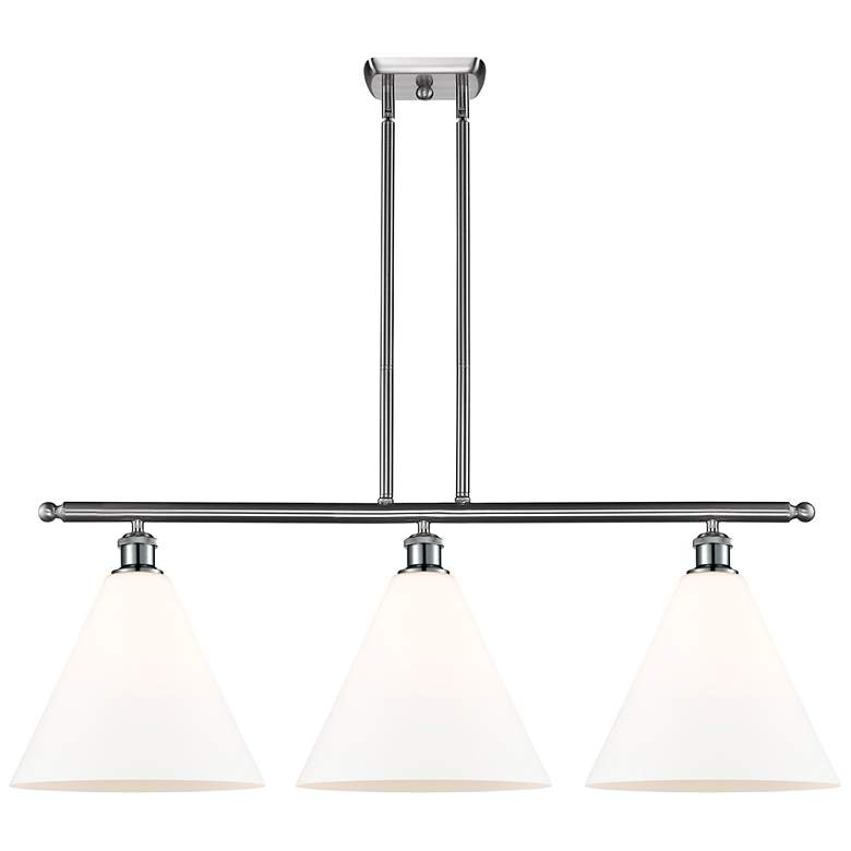 Image 1 Berkshire 3 Light 39" LED Island Light - Brushed Satin Nickel - White
