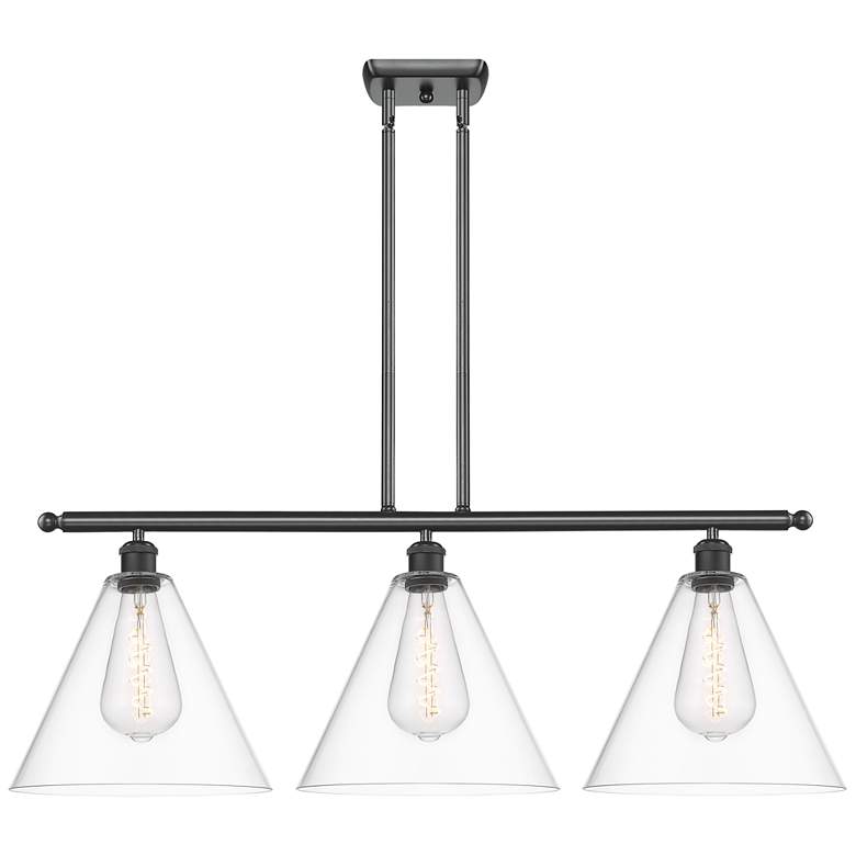 Image 1 Berkshire 3 Light 39 inch LED Island Light - Matte Black  - Clear Shade