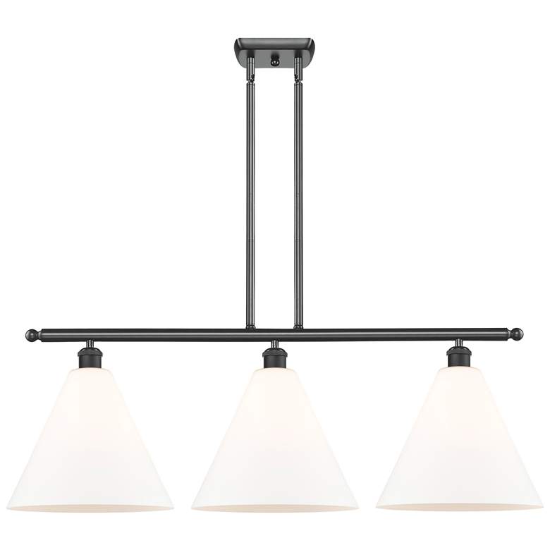 Image 1 Berkshire 3 Light 39 inch LED Island Light - Matte Black  - Matte White Sh