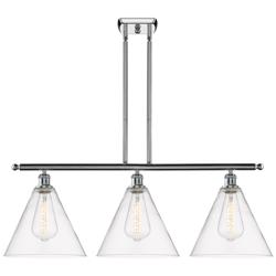 Berkshire 3 Light 39" LED Island Light - Polished Chrome  - Clear Shad
