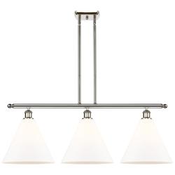 Berkshire 3 Light 39" LED Island Light - Polished Nickel  - Matte Whit