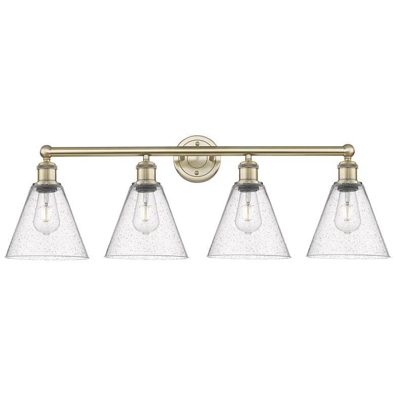 Image 1 Berkshire 35" Wide 4 Light Antique Brass Bath Vanity Light With Seedy