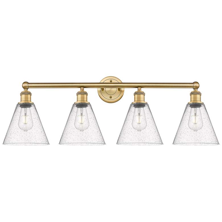Image 1 Berkshire 35" Wide 4 Light Brushed Brass Bath Vanity Light With Seedy