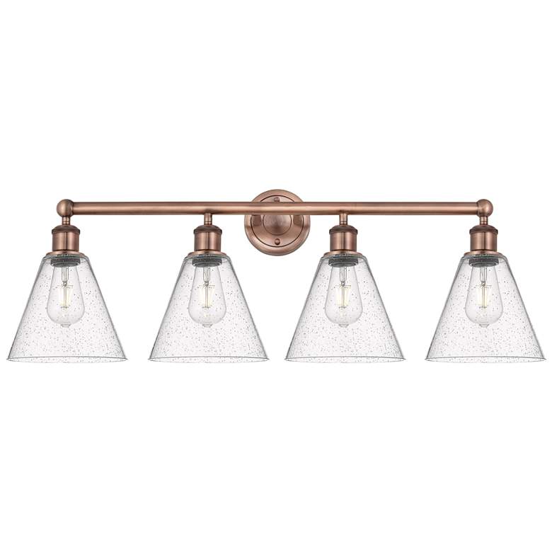 Image 1 Berkshire 35"W 4 Light Antique Copper Bath Vanity Light With Seedy Sha