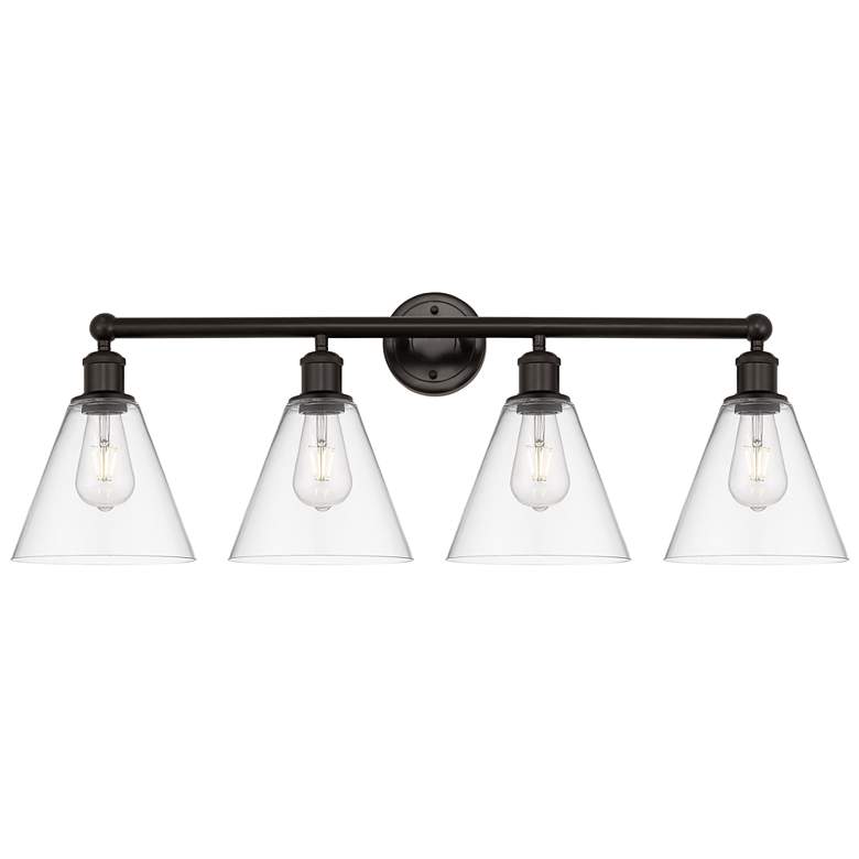 Image 1 Berkshire 35"W 4 Light Oil Rubbed Bronze Bath Vanity Light With Clear
