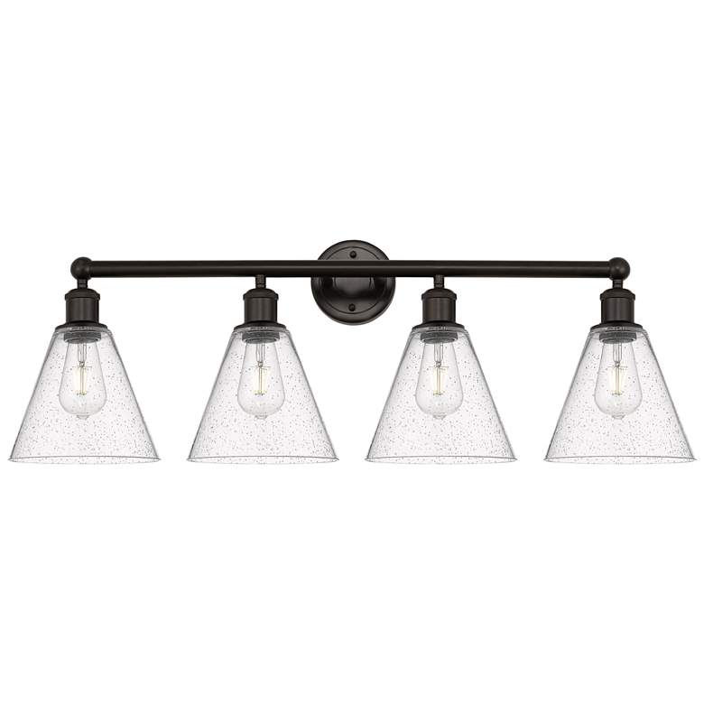 Image 1 Berkshire 35"W 4 Light Oil Rubbed Bronze Bath Vanity Light With Seedy