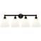 Berkshire 35"W 4 Light Oil Rubbed Bronze Bath Vanity Light With White