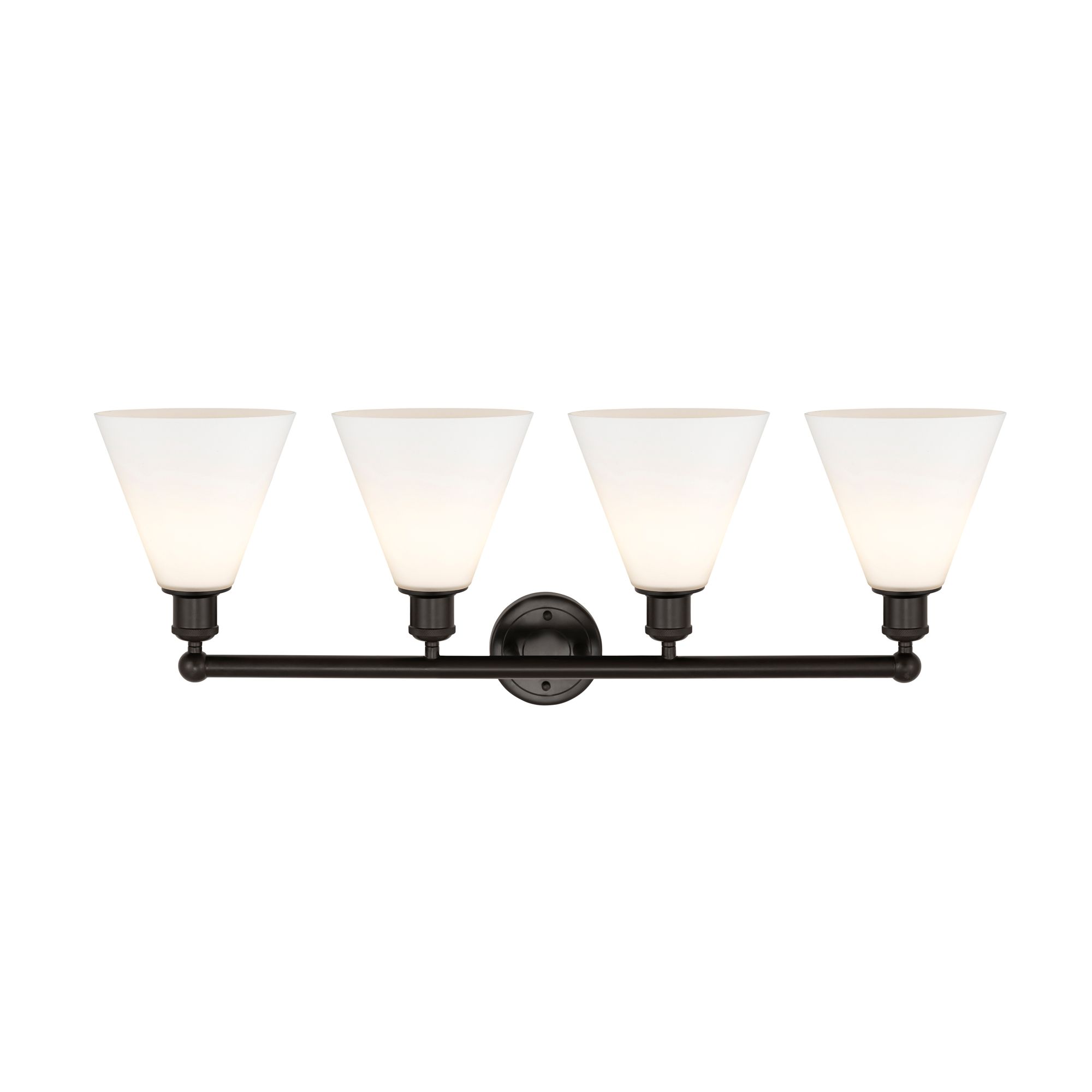 Image 2 Berkshire 35"W 4 Light Oil Rubbed Bronze Bath Vanity Light With White more views