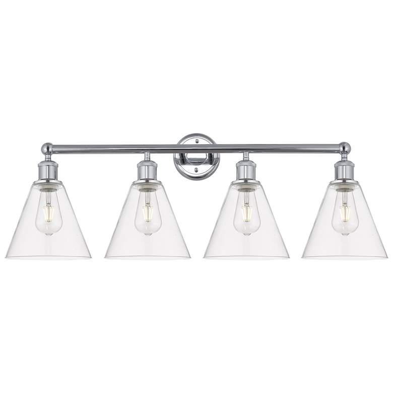 Image 1 Berkshire 35"W 4 Light Polished Chrome Bath Vanity Light With Clear Sh