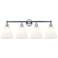 Berkshire 35"W 4 Light Polished Chrome Bath Vanity Light With White Sh
