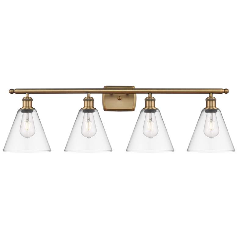 Image 1 Berkshire 4 Light 38" Bath Light - Brushed Brass - Clear Shade