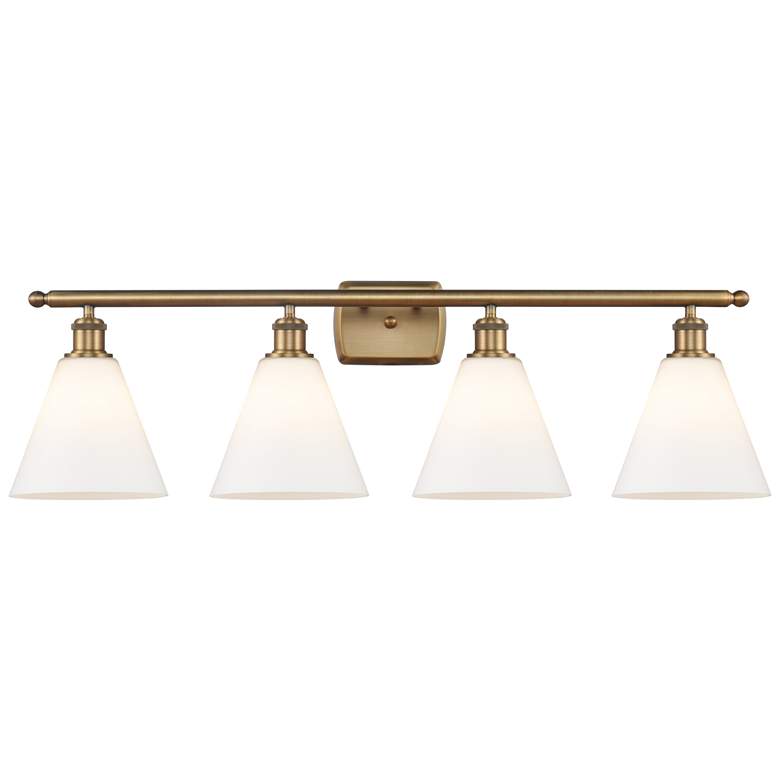 Image 1 Berkshire 4 Light 38" Bath Light - Brushed Brass - Matte White Shade