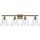 Berkshire 4 Light 38" Bath Light - Brushed Brass - Seedy Shade