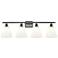 Berkshire 4 Light 38" Bath Light - Matte Black - Matte White Shade