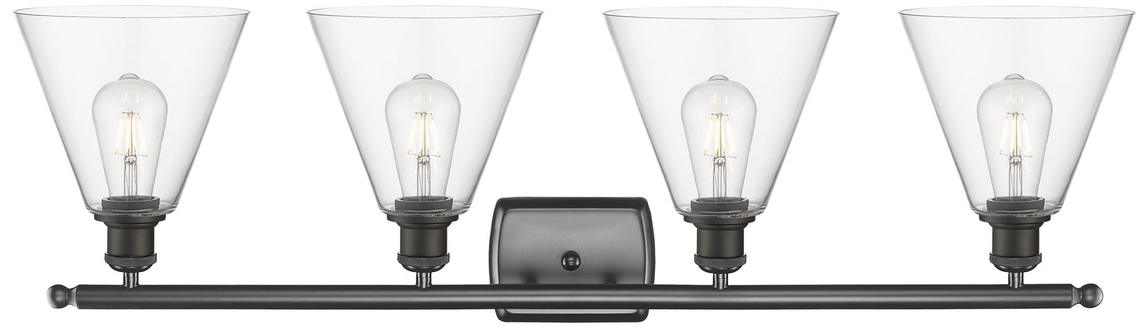 Image 4 Berkshire 4 Light 38" Bath Light - Oil Rubbed Bronze - Clear Shade more views