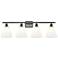 Berkshire 4 Light 38" Bath Light - Oil Rubbed Bronze - Matte White Sha