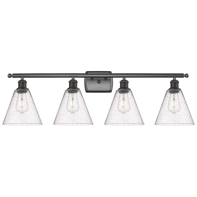 Image 1 Berkshire 4 Light 38" Bath Light - Oil Rubbed Bronze - Seedy Shade